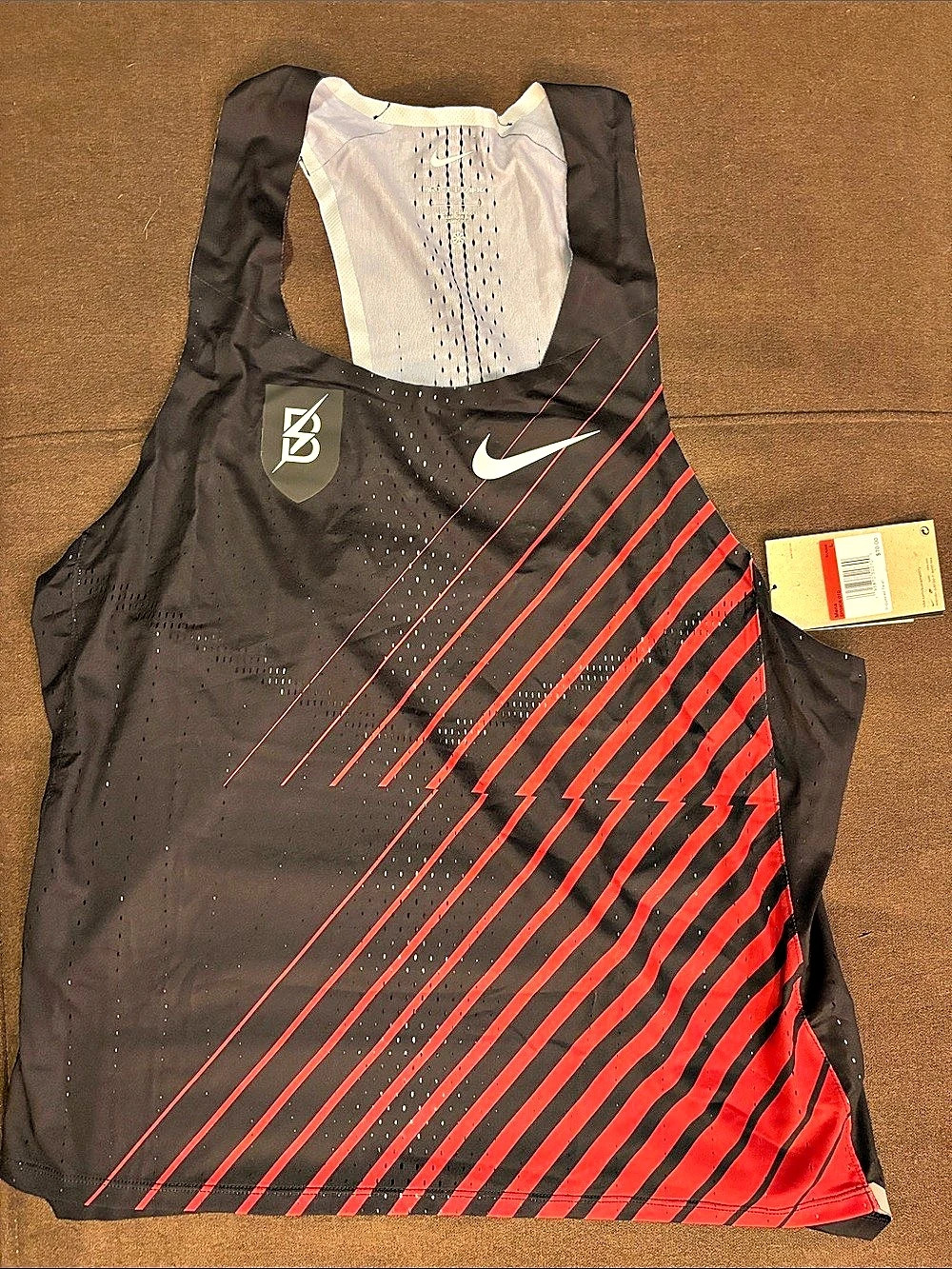 Nike Dri-FIT ADV Aeroswift Men's Running Singlet Black Red Large NWT RARE
